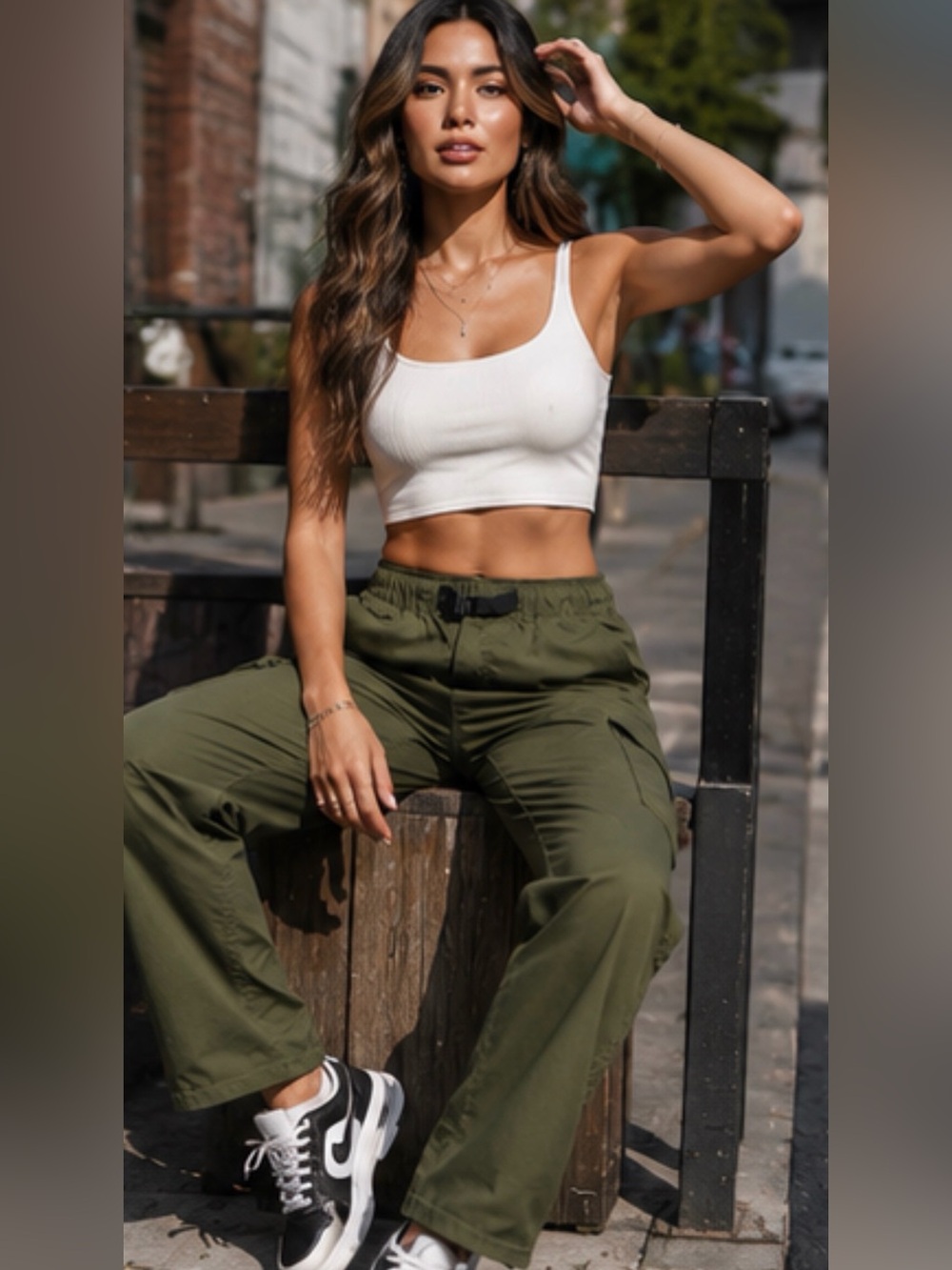 Olive Green Cargo Pants for Women - Relaxed Utility Style